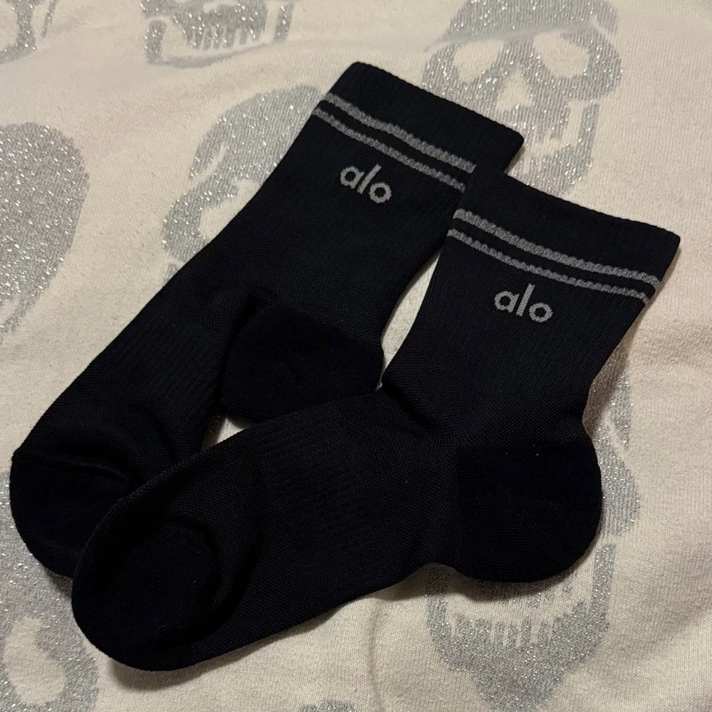 Alo Unisex Half-Crew Performance Sock black m/l